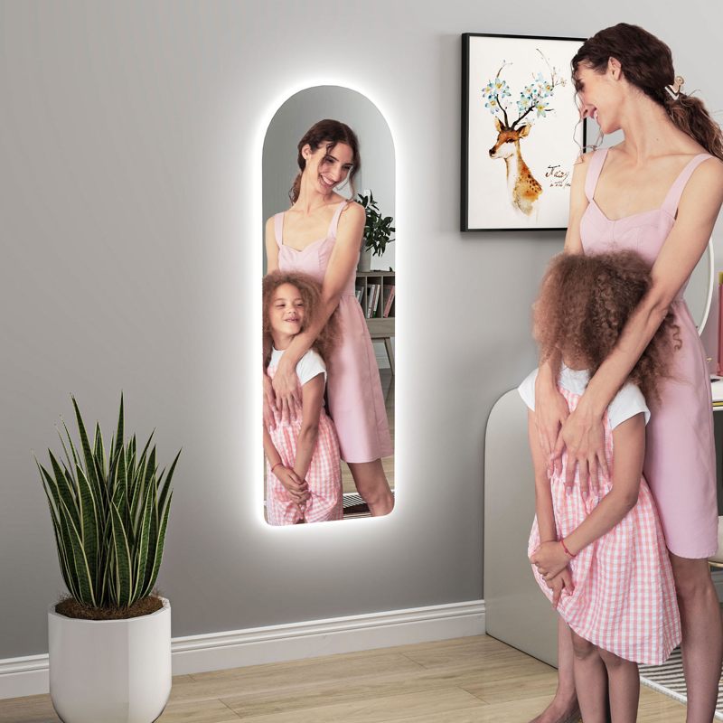 HOMCOM 120 x 40cm Arch Mirror, with LED Lights