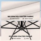Outsunny 3 m Garden Cantilever Parasol with Cover, Round Overhanging Umbrella with 360 Rotation, Tilt, Cream White