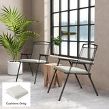Outsunny Outdoor Seat Cushions Set of 2 with Ties, Waterproof Garden Seat Pads, Cream White