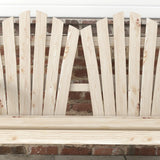 Outsunny Fir Wood Love Seats with Wheel-Shaped Armrests, Large Load-Bearing Chair, Natural Wood Finish