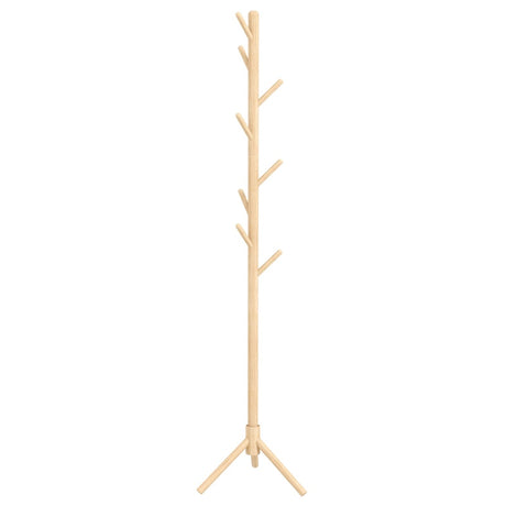 HOMCOM Eight-Hook Wooden Coat Rack - Natural