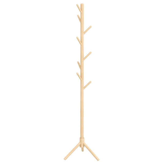 HOMCOM Eight-Hook Wooden Coat Rack - Natural