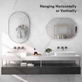 HOMCOM 60cm Round Tempered Glass Bathroom Mirror - Silver Tone