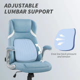 Vinsetto Linen-Look Office Chair, with Adjustable Height and Tension - Blue