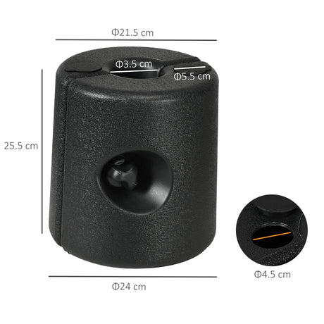 Outsunny HDPE Tent Weights Set of 4, Canopy Weights, Fill with Water or Sand, 48KG