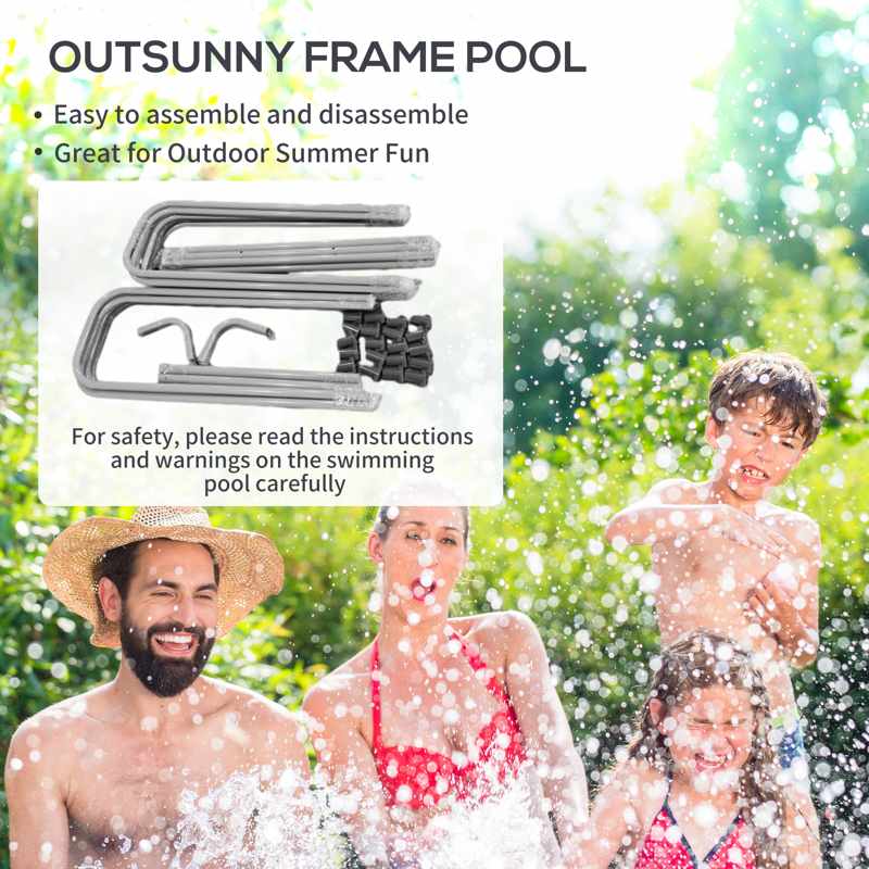 Outsunny 207 x 400cm Five-Person Above Ground Swimming Pool, with Ladder - Blue