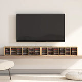 HOMCOM Set of 2 CD Media Display Shelf Unit Tower Rack with Adjustable Shelves, Natural