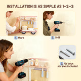 AIYAPLAY Wooden Busy Board, 5 in 1 Activity Wall Panels for Kids 3+ Years, for Daycare, Playroom, Home