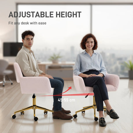 HOMCOM Faux Fur Rabbit Chair - Light Pink