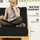 Outsunny Two Piece Seat Pallet and Back Cushions - Black