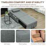 HOMCOM Four-In-One Single Sleeper Chair - Dark Grey