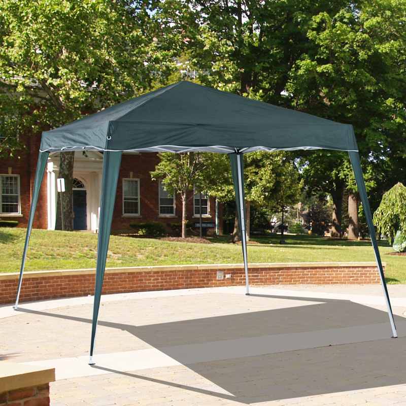 Outsunny 3 M x 3 M Base/ 2.5 M x 2.5 M Top Pop Up Gazebo with Carry Bag, Height Adjustable Slant Leg Party Tent Instant Event Shelter for Garden, Patio, Green