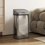HOMCOM 48L Stainless Steel Sensor Bin - Silver-Tone