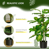 HOMCOM 2 PCs Artificial Evergreen Tree Fake Decorative Plant in Nursery Pot for Indoor Outdoor Dcor, Green