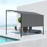 Outsunny 3 x 2.5 Patio Metal Gazebo Metal Frame Pergola with Extendable Canopy for Family Outdoor Shelter, Charcoal Grey