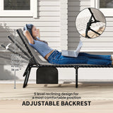 Outsunny Set of Two Reclining Sun Loungers - Light Grey