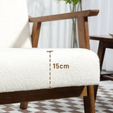 HOMCOM Boucle Seat Mid Century Accent Chair - White