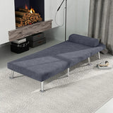 HOMCOM Single Velvet-Feel Sleeper Chair - Charcoal Grey