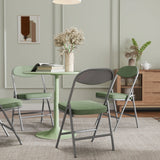 HOMCOM Set of Four Folding Corduroy Seat Chairs - Green
