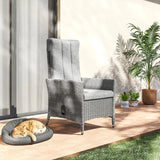 Outsunny 105-150 Reclining Rattan Chair - Light Grey
