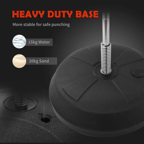 HOMCOM Training Boxing Punch Ball Set 125-145H x 43cm with Gloves Air Pump, 4-Position Adjustable Height Freestanding Boxing Speed Ball for Teenagers Exercise Training