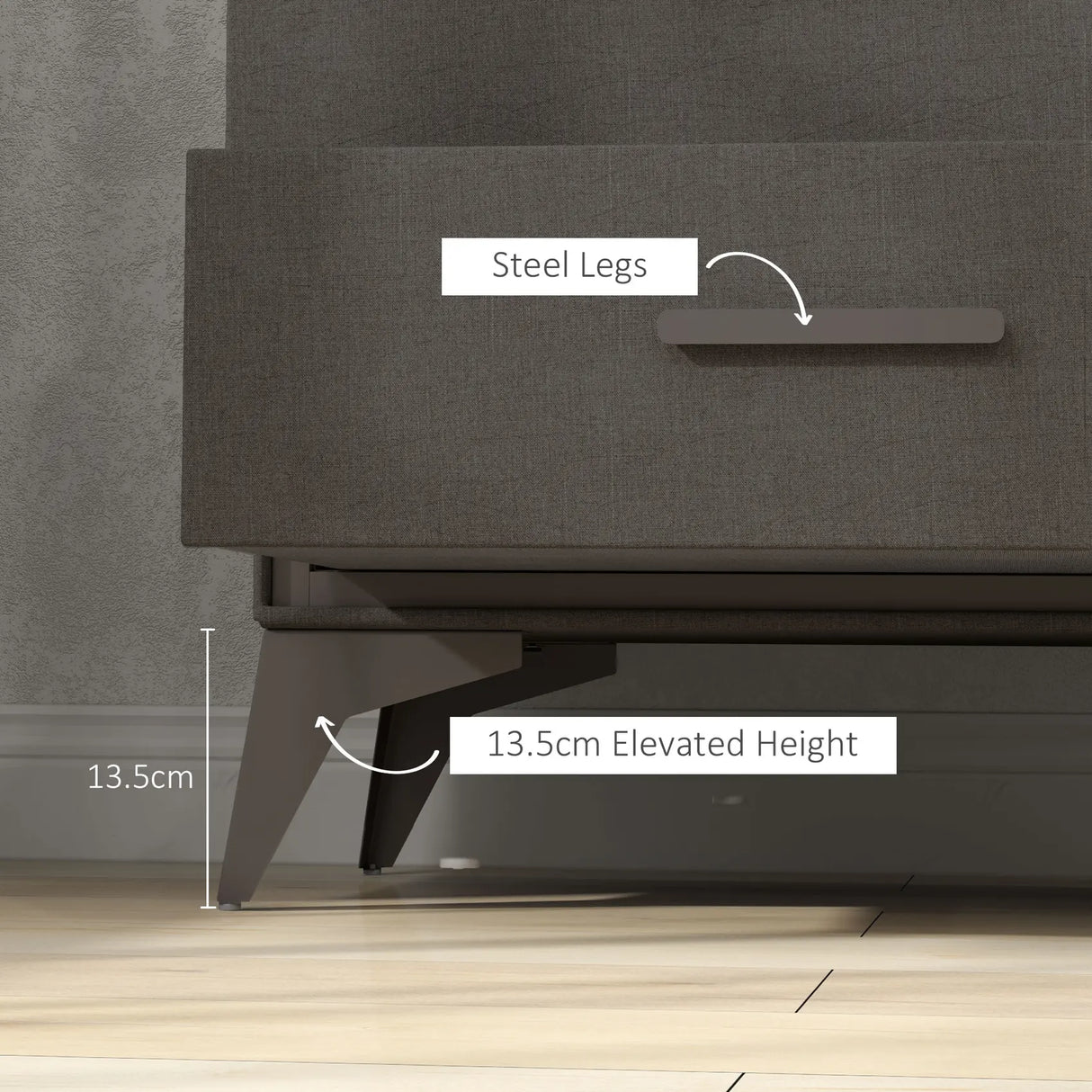 HOMCOM Velvet-Feel Chest of Four Drawers - Brown