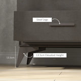 HOMCOM Velvet-Feel Chest of Four Drawers - Brown