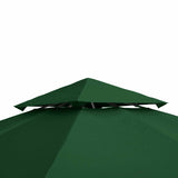 Outsunny 3(m) Gazebo Top Cover Double Tier Canopy Replacement Pavilion Roof Dark Green