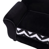 PawHut Dog Sofa Bed for XS-Sized Dogs, Cat Sofa with Soft Cushion, Pet Chair Lounge with Washable Cover, Removable Legs, Wooden Frame - Black