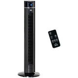 HOMCOM 42" Anion Tower Fan Cooling for Bedroom with 3 Speed, 3 Modes, 8h Timer, Oscillating, LED Panel, Remote Controller, Black