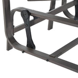 Outsunny Outdoor Gliding Rocking Chair with Sturdy Metal Frame Garden Comfortable Swing Chair, Grey & Brown