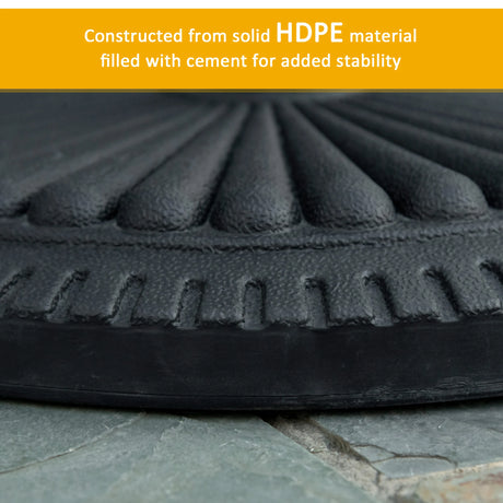 Outsunny 14kg Round Cement Parasol Base Umbrella Weight Stand Holder Fits 35mm,38mm,48mm Pole for Patio Outdoor Garden - Black