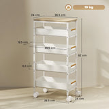 HOMCOM 5-Tier Storage Trolley on Wheels - White