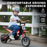 AIYAPLAY Kids Electric Motorbike, 24V Ride On Motorcycle with 3 Speeds and Rear Suspension, Dirt Bike for 8-12 Years Old, Red