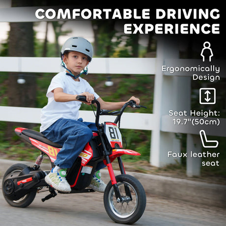 AIYAPLAY Kids Electric Motorbike 3 Gearboxes Speed Ride on Motorcycle with 41min Ranges - Red