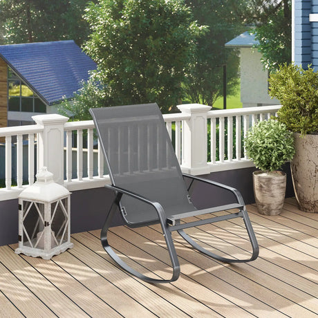 Outsunny Rocking Garden Chair - Grey