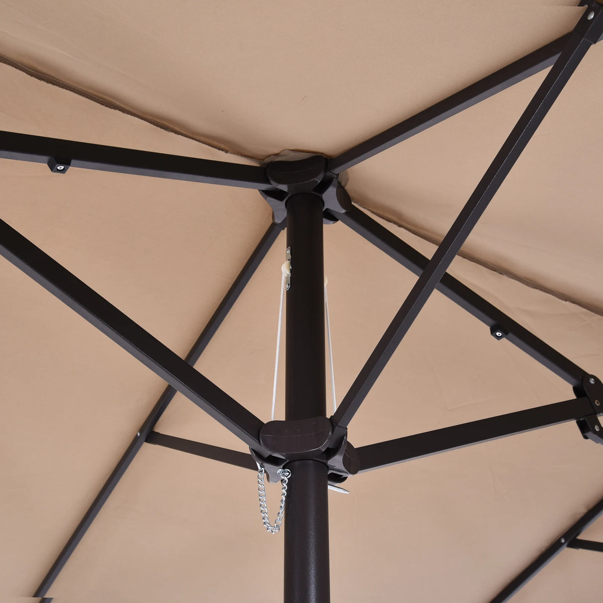 Outsunny 4.6m Double-Sided Patio Parasol Sun Umbrella-Tan