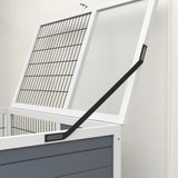 PawHut Double Deckers Guinea Pig Cage, Indoor Rabbit Hutch with Feeding Trough, Trays, Ramps, Openable Top - Grey