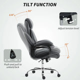 HOMCOM Super Padded Faux Leather Office Chair - Charcoal Grey