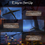 Outsunny 6ft Animated Witch Decoration, with Sound - Purple/White