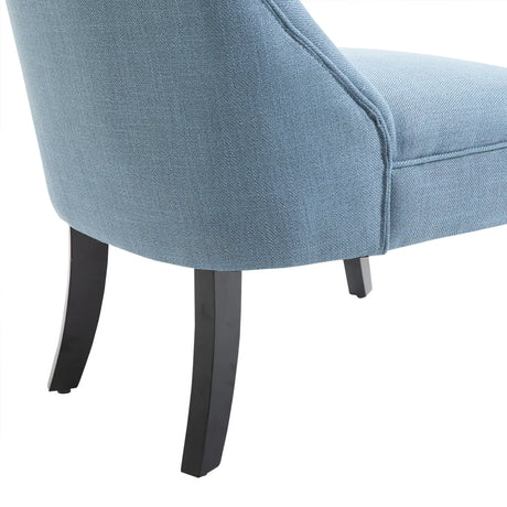 HOMCOM Tub Chair, Armless Single Sofa, Modern Button Tufted Armchair, Upholstered Linen Fabric Longue Accent Chair for Living Room, Bedroom, Set of 2, Blue