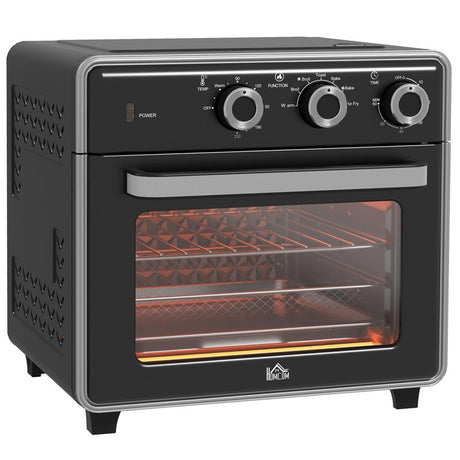 HOMCOM 20L 90-230℃ Mini Convection Oven, with Air Fry Function - Black