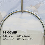 Outsunny Mini Greenhouse, Portable Green House with Roll-Up Door, PE Base, Small Greenhouse, 100 x 100 x 195 cm, White