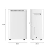 HOMCOM 20L/Day Dehumidifier with Continuous Drainage, 2.5L Water Tank, 24H Timer On/off, Digital Humidity Display, Air Filter, Dehumidifier for Home Damp, Bedroom, Condensation, Mould, Laundry Drying