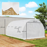 Outsunny 4 x 3 x 2m Greenhouse Replacement Cover ONLY Winter Garden Plant PE Cover for Tunnel Walk-in Greenhouse with Roll-up Windows Door Outdoor, White