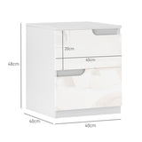 HOMCOM High Gloss Bedside Table - White