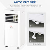 HOMCOM 9000 BTU Portable Air Conditioner for Cooling Dehumidifier Fan, Air Conditioning Unit for Room up to 28m2, with Remote, 24H Timer, Window Mount Kit, R290, A Energy Efficiency, 1122W