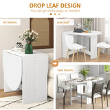 HOMCOM Folding Dining Table, Drop Leaf Table for Small Spaces, Oval Tabletop for Dining Room, Ash Wood-Effect