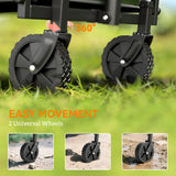 Outsunny 62L Festival Trolley on Wheels, Garden Folding Trolley Cart, 120kg Heavy Duty Collapsible Folding Wagon with Adjustable Handle and Carrying Bag for Beach, Camping, Festival, Green