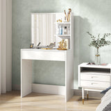 HOMCOM Dressing Table with Mirror and Storage - White